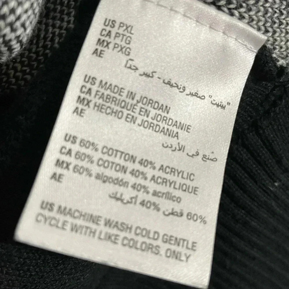 Charter Club Women XLP PETITE Black White Houndstooth Red Trim Sweater NEW - Picture 4 of 7